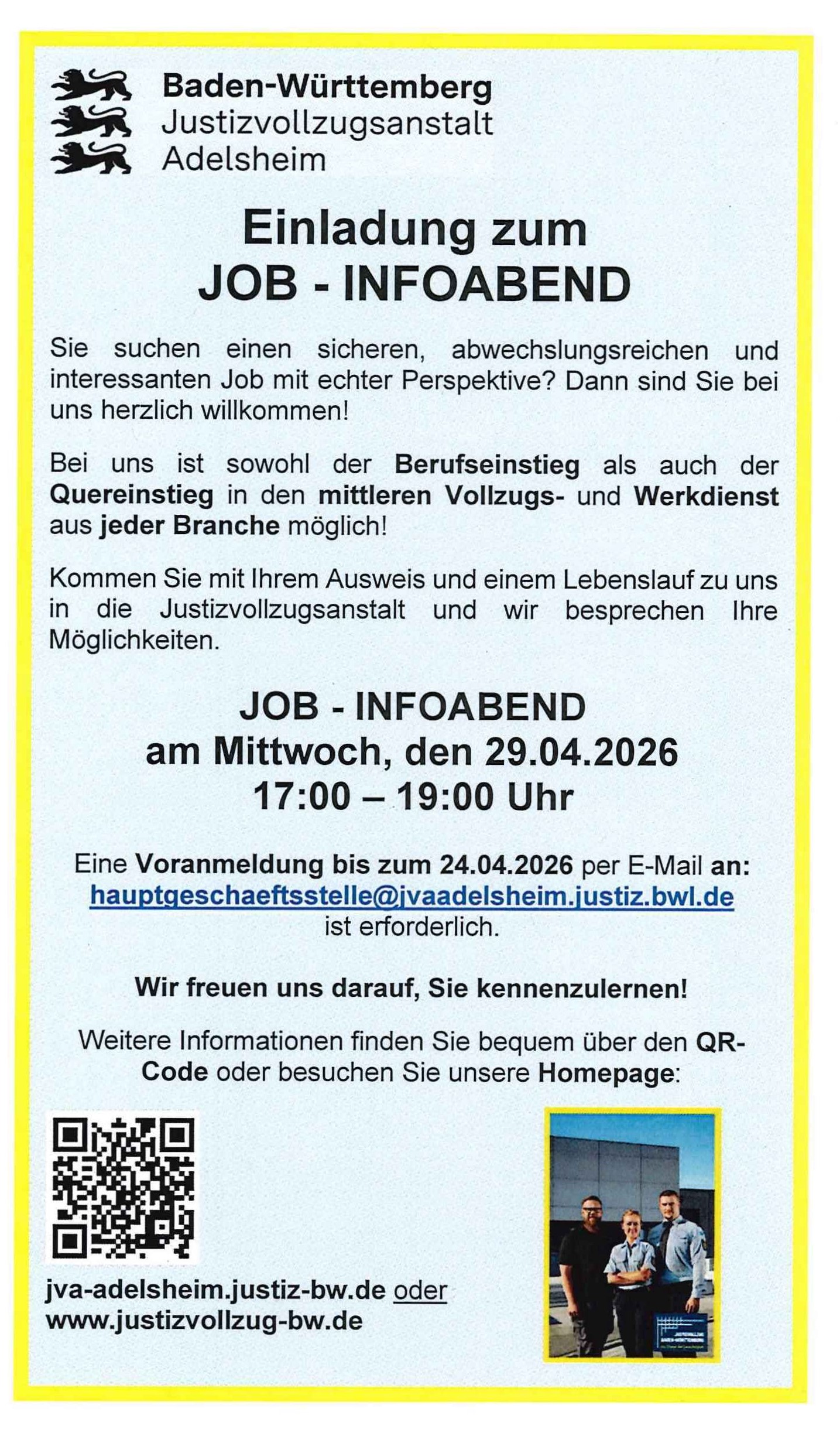 Anzeige Job-Infoabend